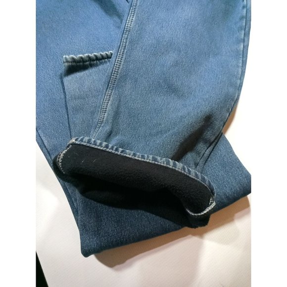 Jeans Old Mill Blue Lined Size Fleece Men's Denim Fit Men's Straight Pants 38/36 - Picture 7 of 10